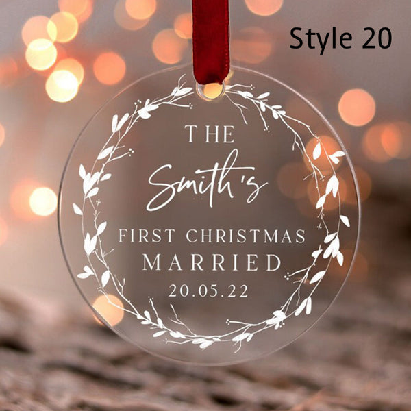 Our First Christmas Engaged Ornament Custom Name Engagement Gifts