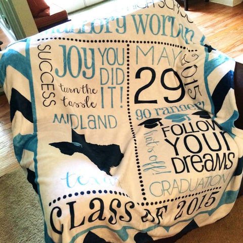 Personalized Graduation Blanket ,Graduation Gift