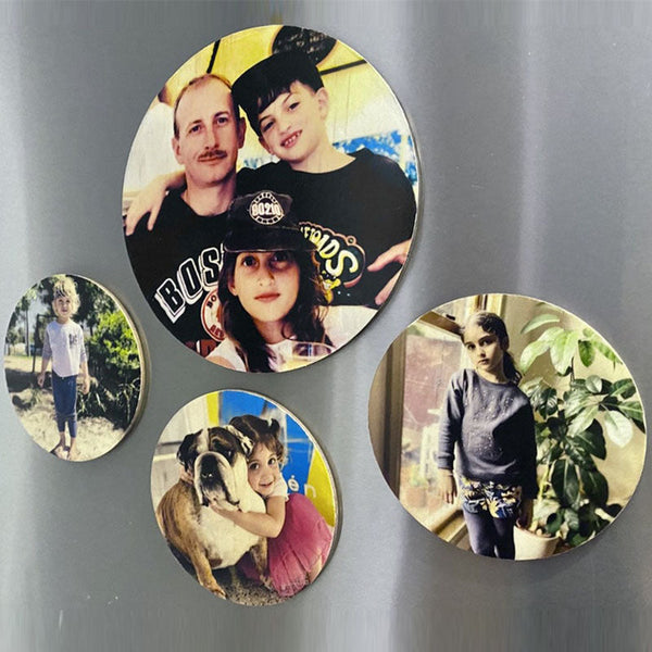 Circle Photo Magnet Set Personalised Fridge Magnets-set of 3-set of 5-set of 10