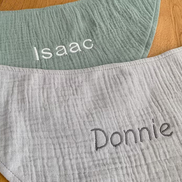 Baby muslin bandana bibs personalized baby bib