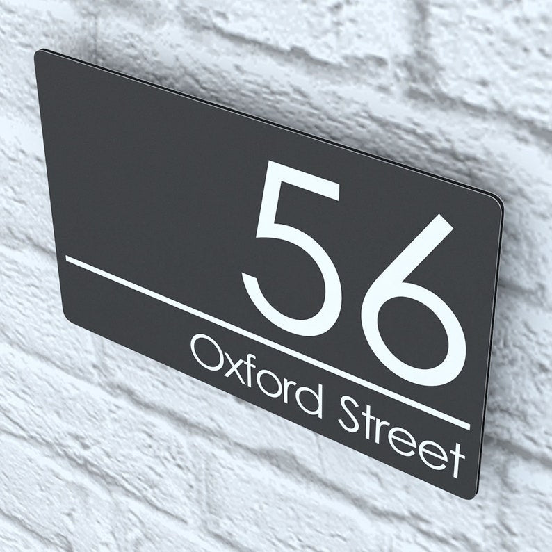 Modern Contemporary Property Number Door Sign Plaque