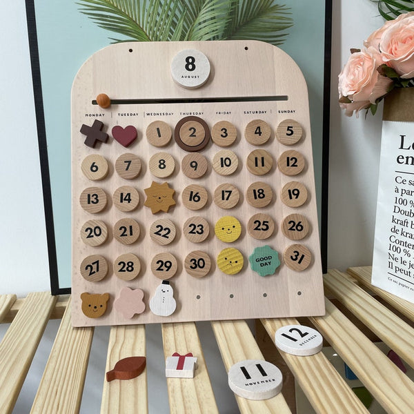 Natural Wooden Calendar-Perpetual Calendar | Home Calendar | Montessori Calendar