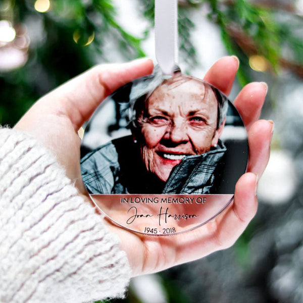 Memorial Photo Gift Christmas Ornament, In Loving Memory