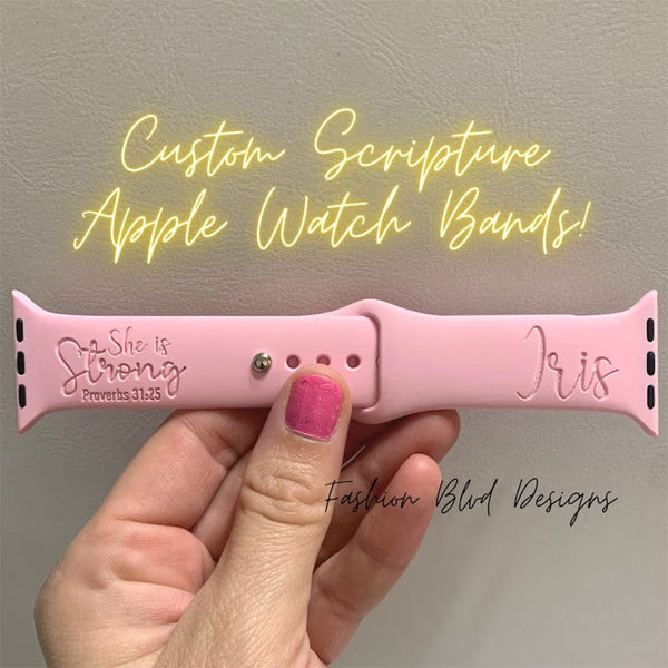 Faith Scripture Apple Watch Band  Fits All iWatch & New Series 7: 38 40 41 42 44 45mm 49mm