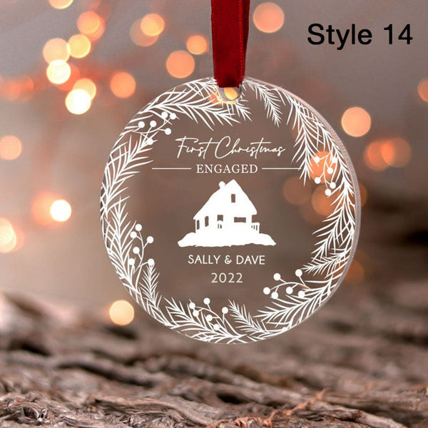 Our First Christmas Engaged Ornament Custom Name Engagement Gifts