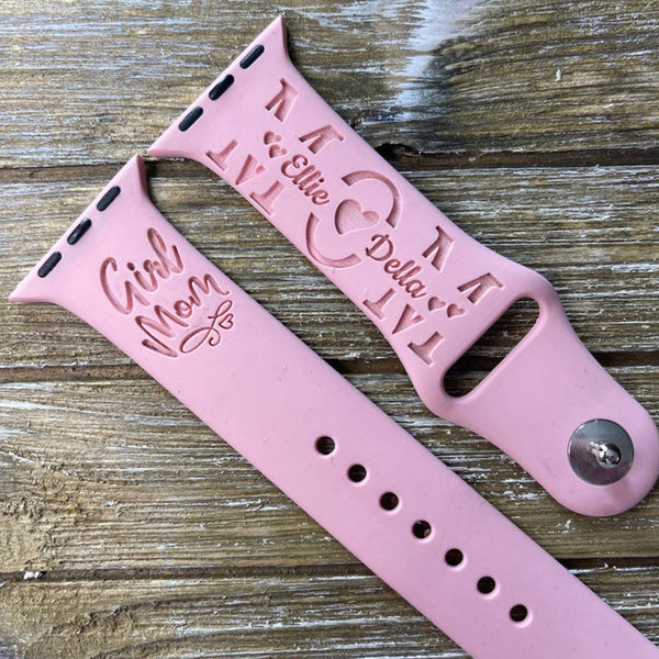 Personalized Apple Watch band ?¡ìC Moms  Girl Mom Watch band Names Custom Gift Engraved