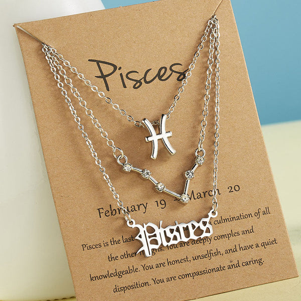 12 Constellation Zodiac Pendant Horoscope Necklace Astrology Necklace