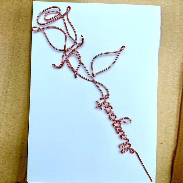 Wire Rose Gifts Personalised Rose Bookmark