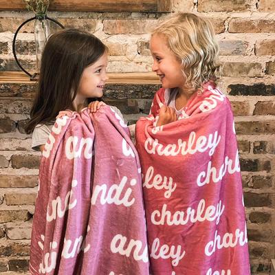 Personalized Blanket for Kids Adults - Personalized Baby Blanket - Pretty in Personalized Color Blanket