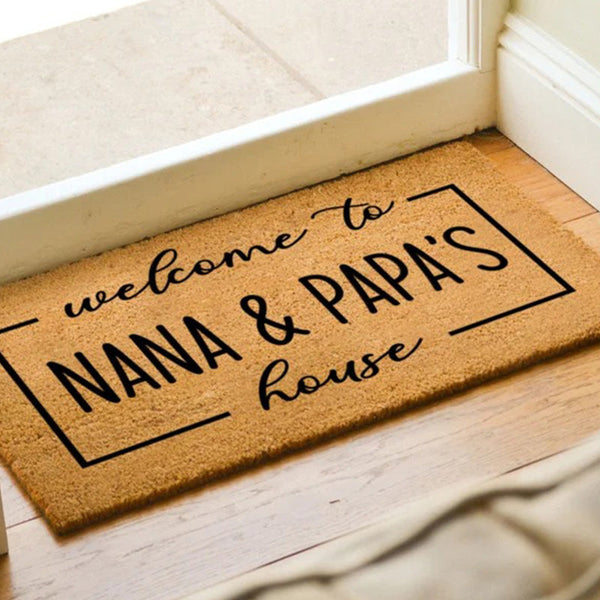 Grandparents Welcome Door Mat - Personalized Doormat - Custom Coir Mat - Home Decor - Gifts For Them