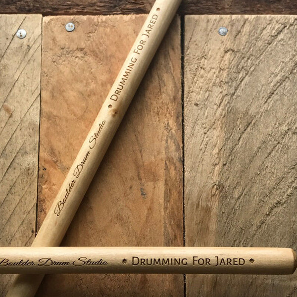 Pair of Custom Engraved Drum Sticks - Any name, Any Message, Personalised, Birthday, Best Man, Musician 5A Size