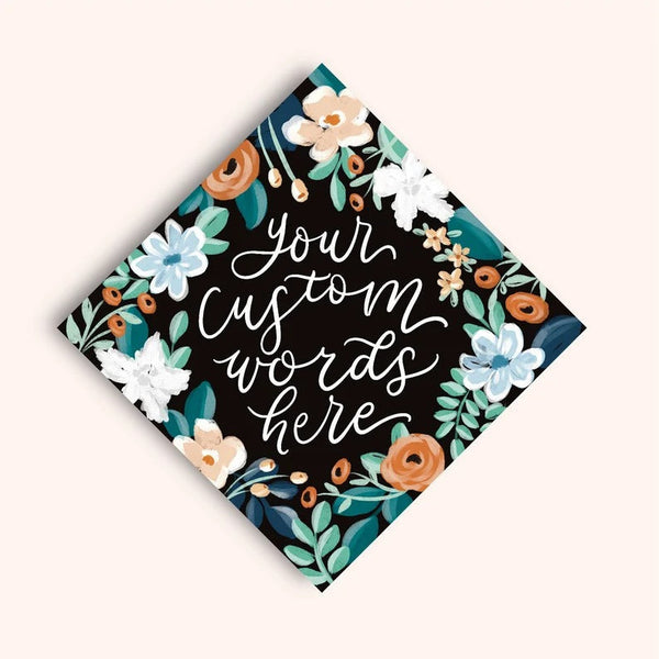 Custom Graduation Cap, Cierra Floral Printed Graduation Cap Topper, Senior Gift, Senior Graduation, Grad Gift