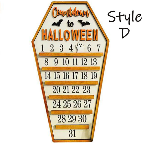 Halloween countdown calendar coffin ghost spooky gothic witchcraft lasercut stained wood home decor