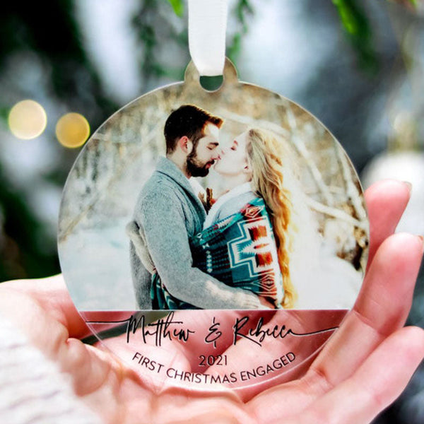 First Christmas Engaged Ornaments, Handmade 2021 Xmas Gifts for Her