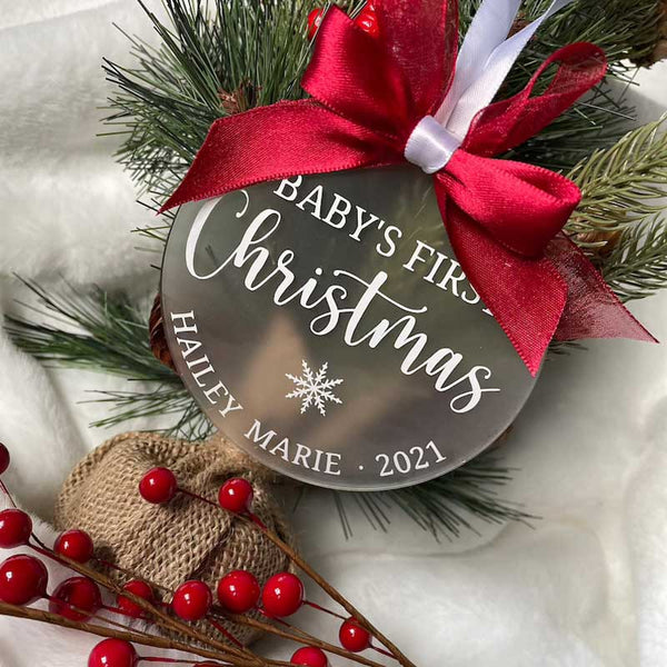 Baby First Christmas Ornament Personalized Acrylic Ornament