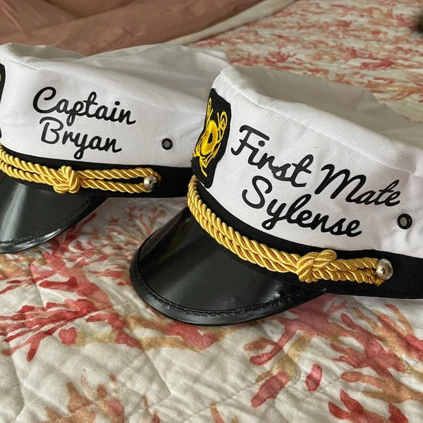 Nautical Captain's Hat, Gift for New Boat Owner, Captain Hat, First Mate Hat, Skipper