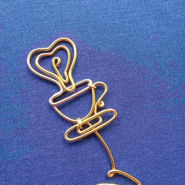 Coffee Wire Name, Tea Wire Name, Personalized Wire Bookmark