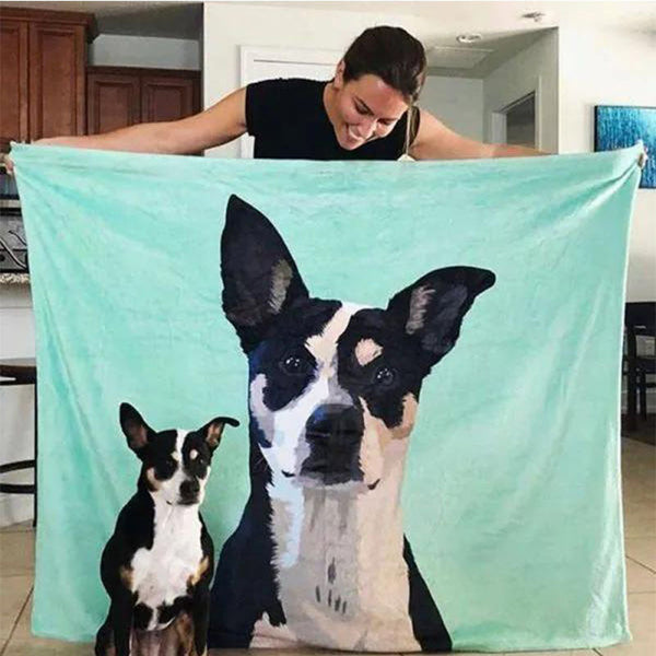 Photo Blanket Dog Blanket Pet Memorial Gifts Custom Printed Blanket