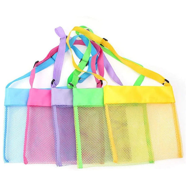 Custom Mesh Beach Shell Bag  Kids Personalized Beach Bag  Shell Collection Bag