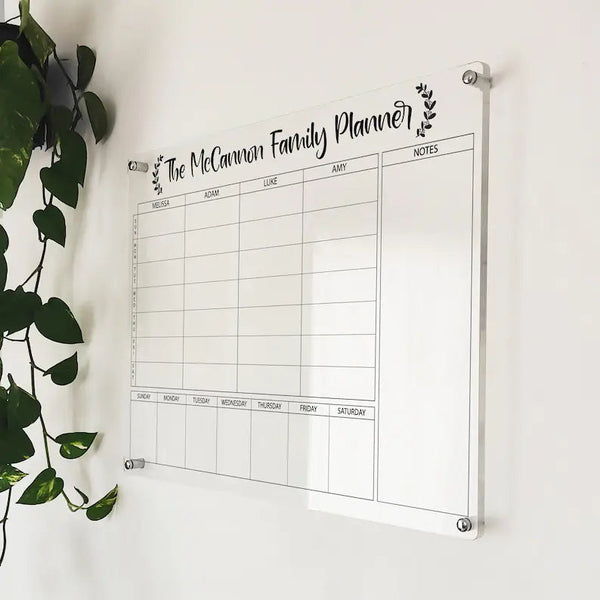 Family Chore Chart  Acrylic Family Calendar  Large Weekly Family  Personalized Family Planner