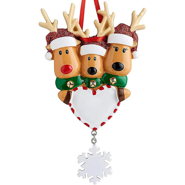 Personalized Love Reindeer Family Christmas Ornament Custom Handwritten Names