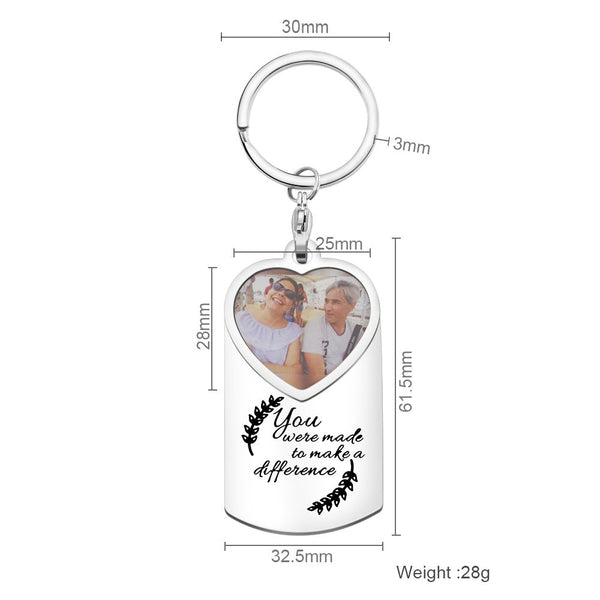 Custom Made Photo Keychain - Photo Keychain, Your Design Key Ring