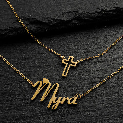 Name Necklace, Personalized Jewelry, Custom Name Jewelry, Personalized Gift cross