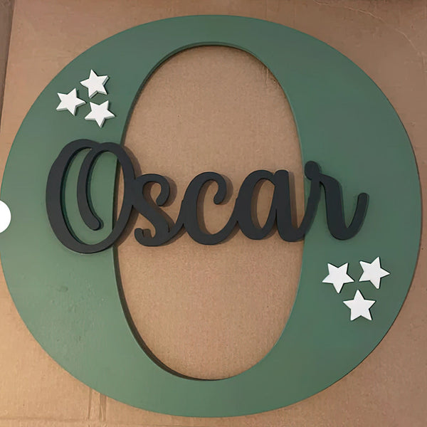 Personalised Jungle name sign. Bedroom door name sign