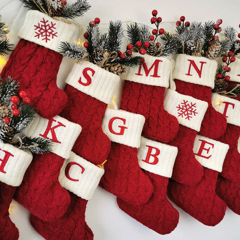 Christmas stockings personalized Christmas sock Christmas gift Handmade knitted