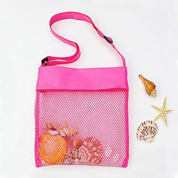 Custom Mesh Beach Shell Bag  Kids Personalized Beach Bag  Shell Collection Bag