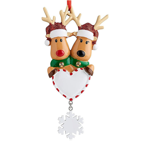 Personalized Love Reindeer Family Christmas Ornament Custom Handwritten Names