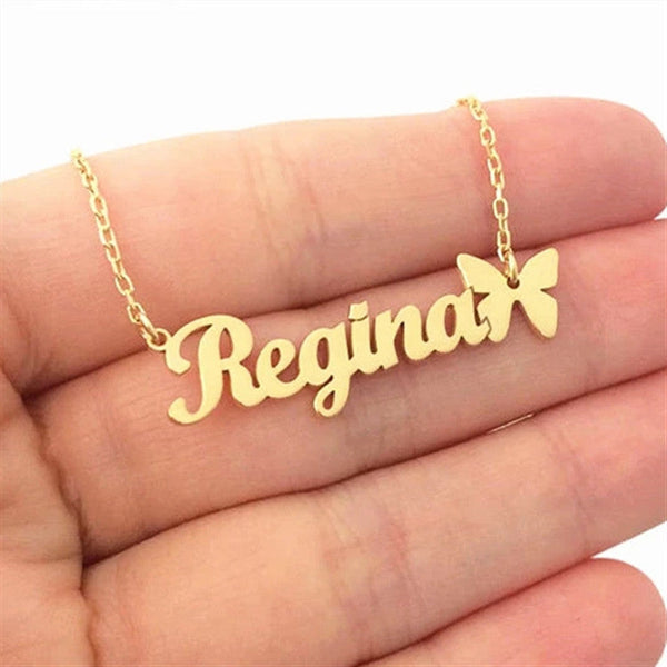 Name Necklace / Personalized Name Necklace With Figaro Chain / Customize Any Name With 15 Font Styles