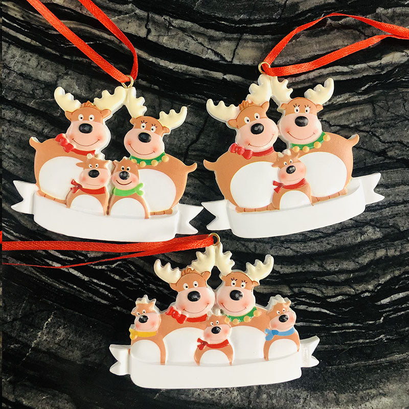 Personalized Reindeer Family Ornament Custom Handwritten Names