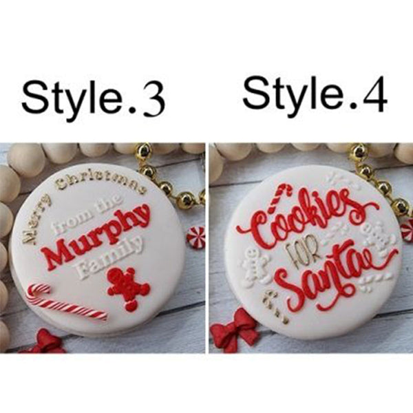 Personalized Christmas Cookie Stamp, Custom Embosser Fondant Stamp