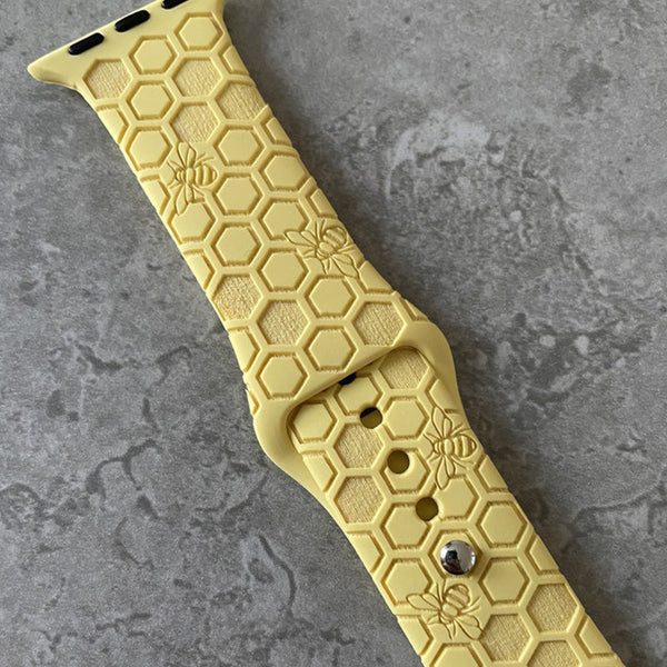 Custom Engraved Honeycomb, Laser Engraved Band