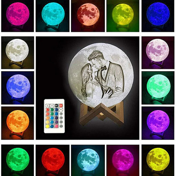 Personalization Luna Moon Lamp Night Light 3D Print Moonlight LED Dimmable Touch/Pat/Remote Switch Rechargeable