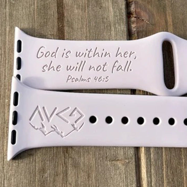 Psalms 46:5 Engrave Watch Bands, Series 1-7 +SE 38MM 40MM 41MM 42MM 44MM 45MM 49MM Scripture Watchband