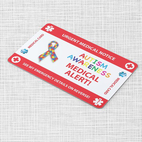 Autism Awareness Emergency Wallet Card - Medical Card - PVC Card Credit Card Size and same Material