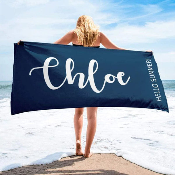 Personalized Beach Towel Personalized Name Bath Towel Custom Pool Towel