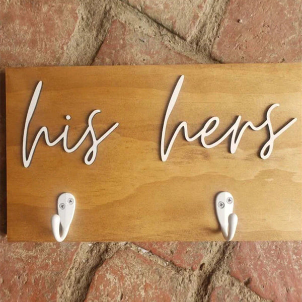 His Hers Dog Key Holder | Personalized Key Holder | Dog Lover Gift | Dog Decor | Housewarming Gift for Couple | Dog Leash Holder For Wall