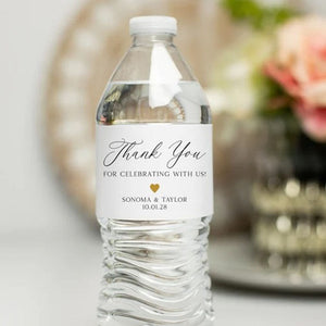 Wedding Water Bottle Label - Thank You Water Bottle Labels, Personalized Waterproof Label