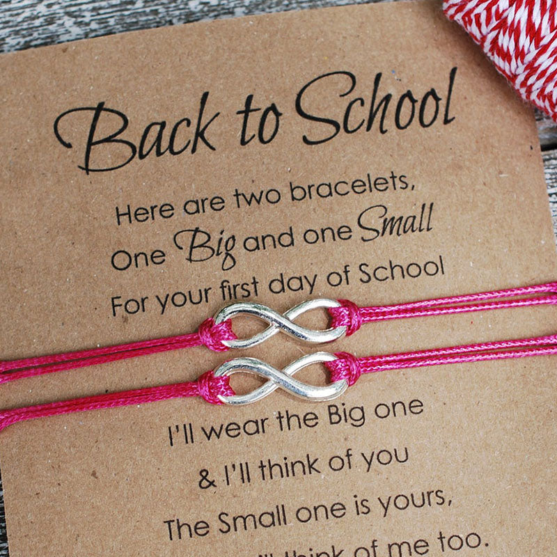 Back to School Friendship Bracelet First Day of School Bracelet  Infinity Bracelet