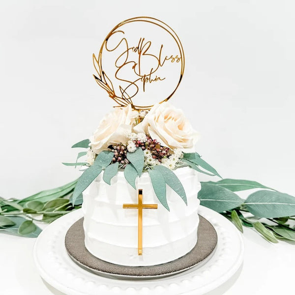 Custom Cake Topper, Baptism Cake Topper