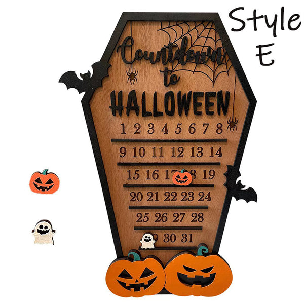 Halloween countdown calendar coffin ghost spooky gothic witchcraft lasercut stained wood home decor