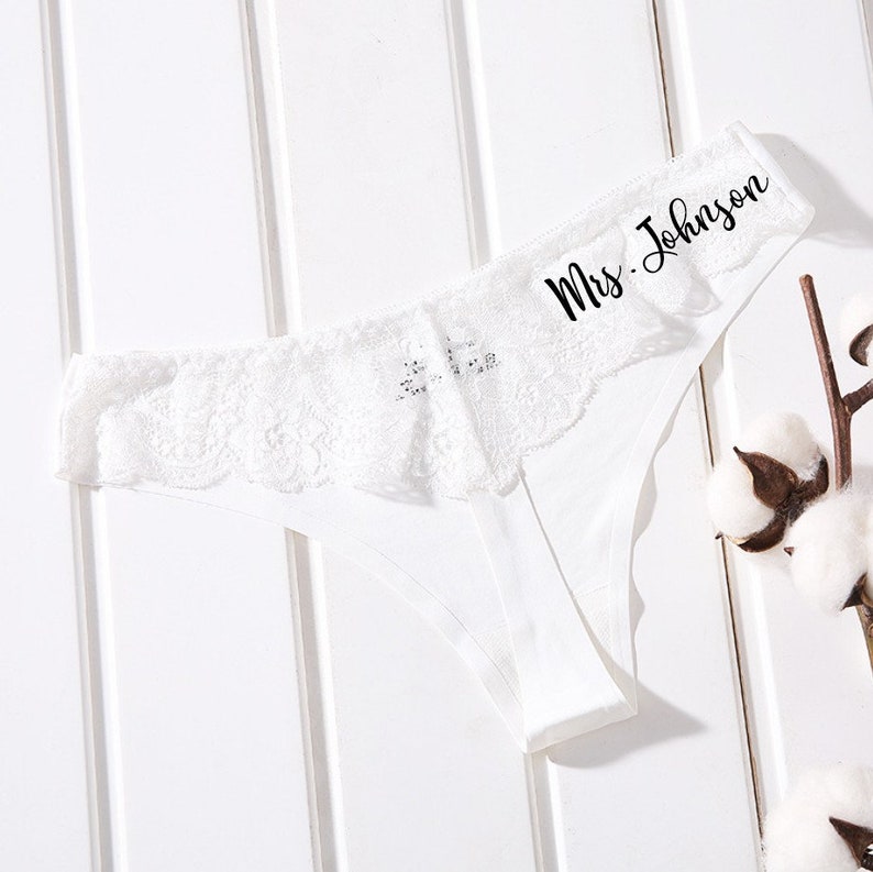 Custom Gifts for her Bride Panties - Lace Wedding Underwear Bridal Shower Gift Bachelorette Gift