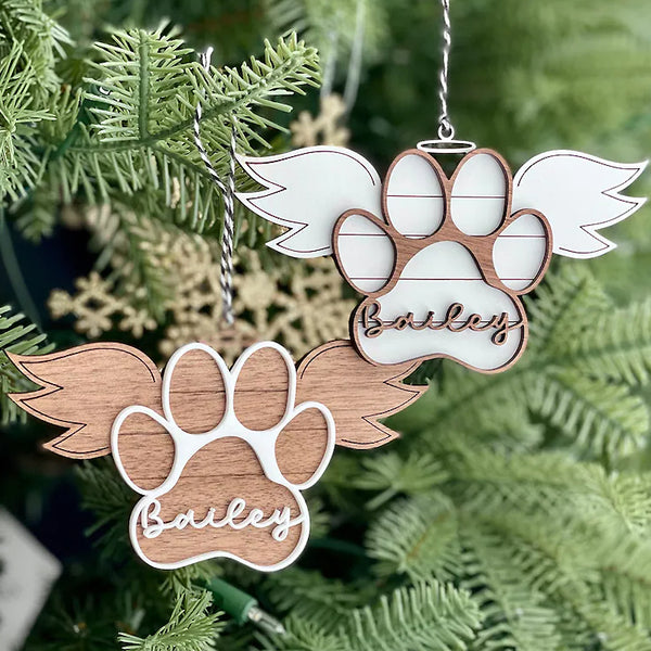 Pet Memorial Ornament, Paw Christmas Ornament