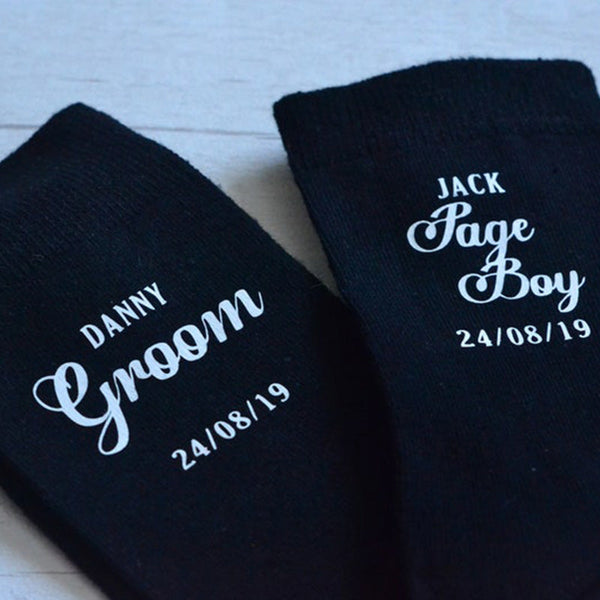 Personalised wedding socks * Groom * Page Boy * Best Man* Groomsman Gift