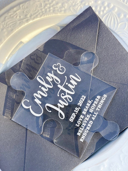 Wedding Favors Puzzle For Guests , Acrylic Wedding Favor, Wedding Thank You Cards