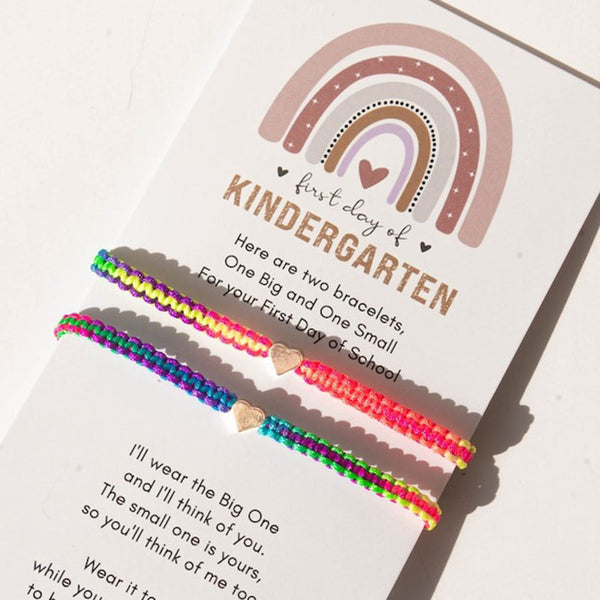 Heart Rainbow Matching Bracelets First Day of Kindergarten