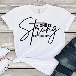 She is strong with a cross providers 31:25 t-shirts